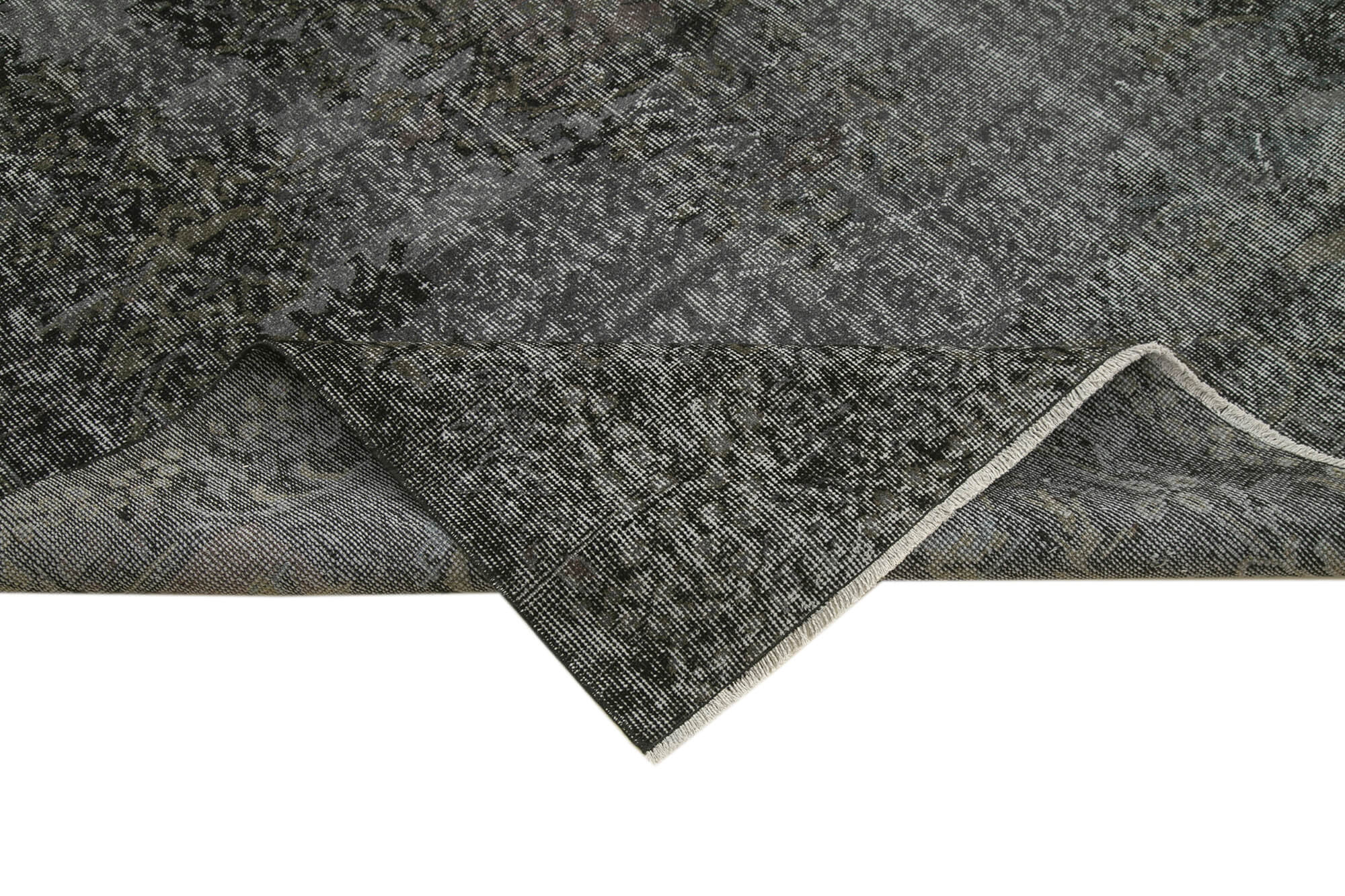 Handmade Vintage Area Rug | Hand Woven Carpet, Overdyed Wool & Cotton Blend
