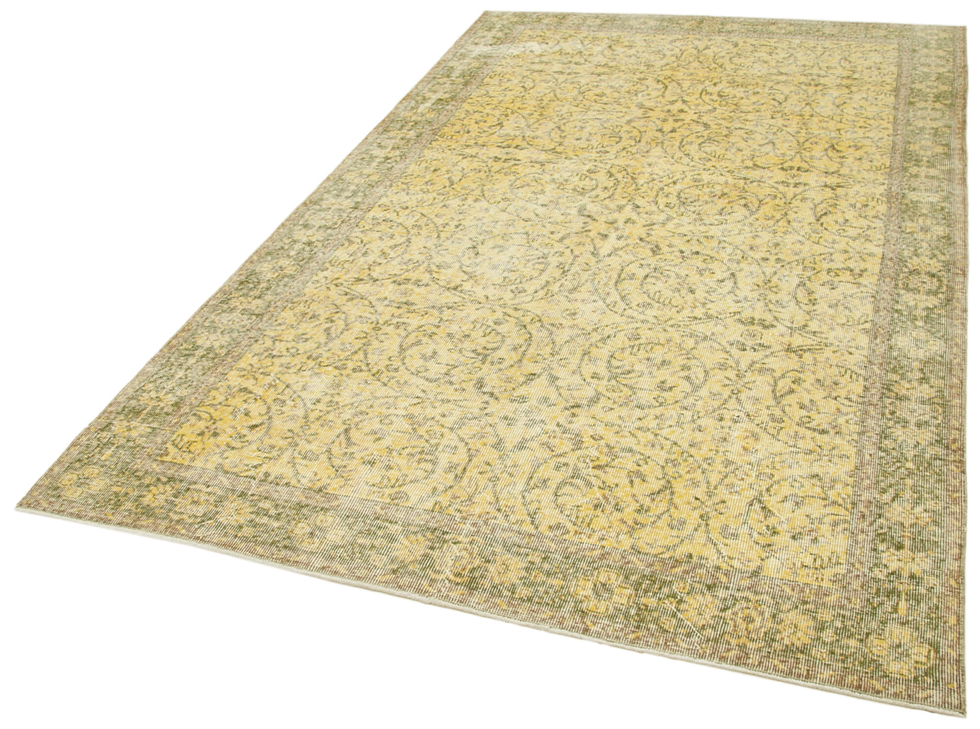 Vintage Wool Area Rug | Hand Knotted Turkish Rug, Durable Cotton Wool Carpet 5'7''x9'5''