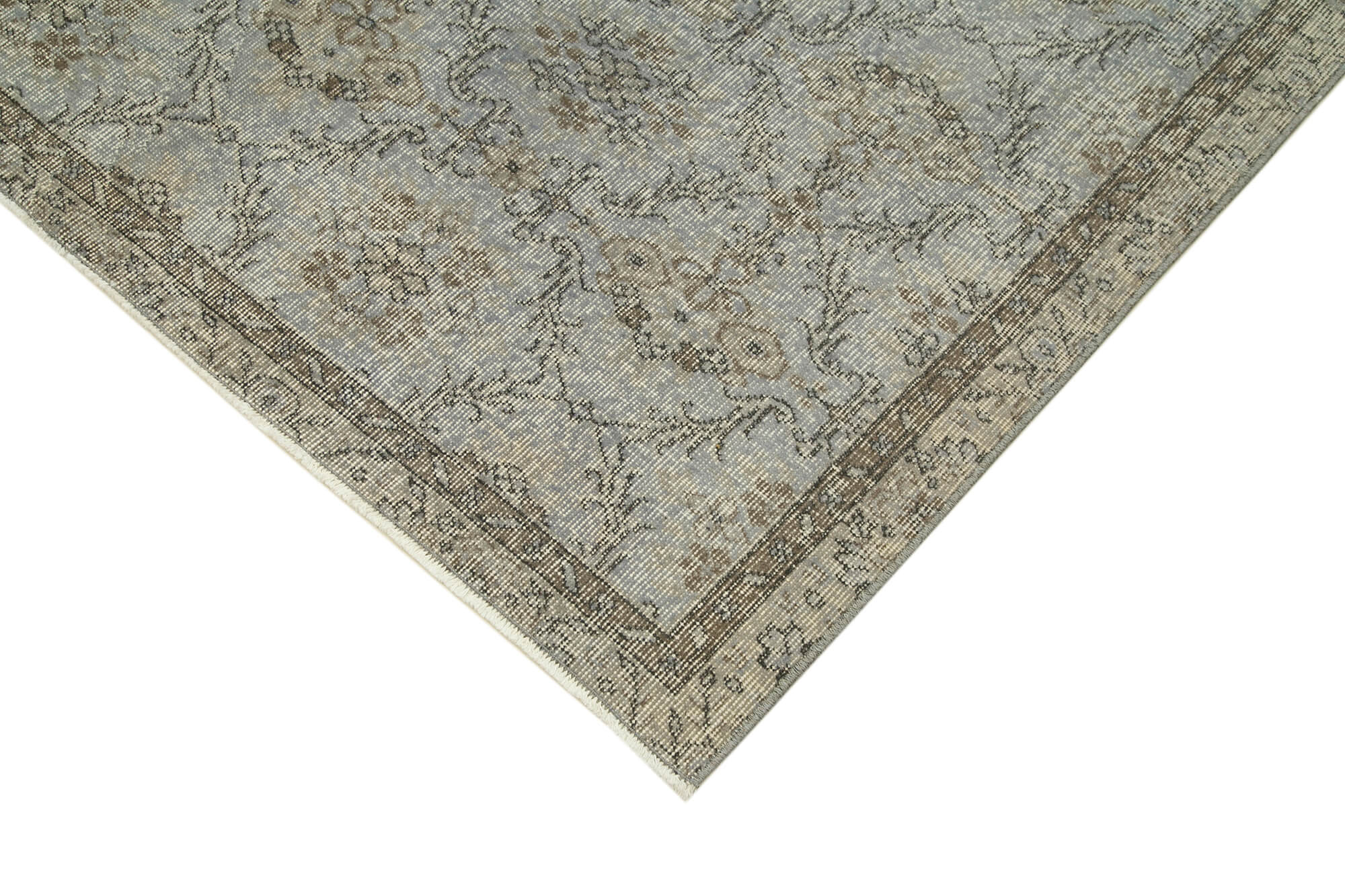 Handmade Vintage Area Rug – Overdyed Wool Rug 5'0'' x 8'8'' | Cotton Wool Carpet