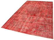 Handmade Area Rug - Overdyed Vintage Cotton Wool Carpet 5'6" x 9'4" Soft Texture