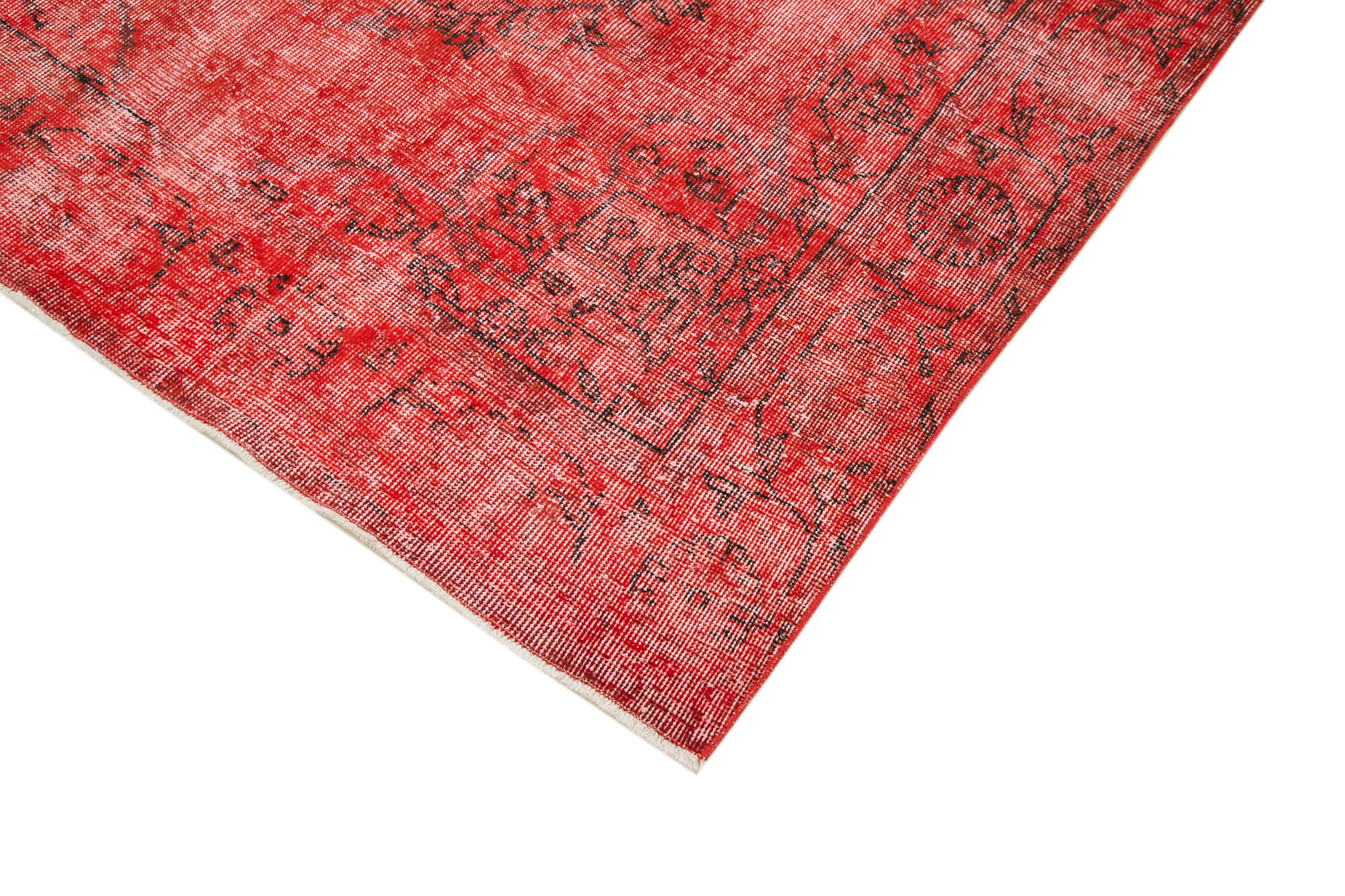 Handmade Area Rug - Overdyed Vintage Cotton Wool Carpet 5'6" x 9'4" Soft Texture