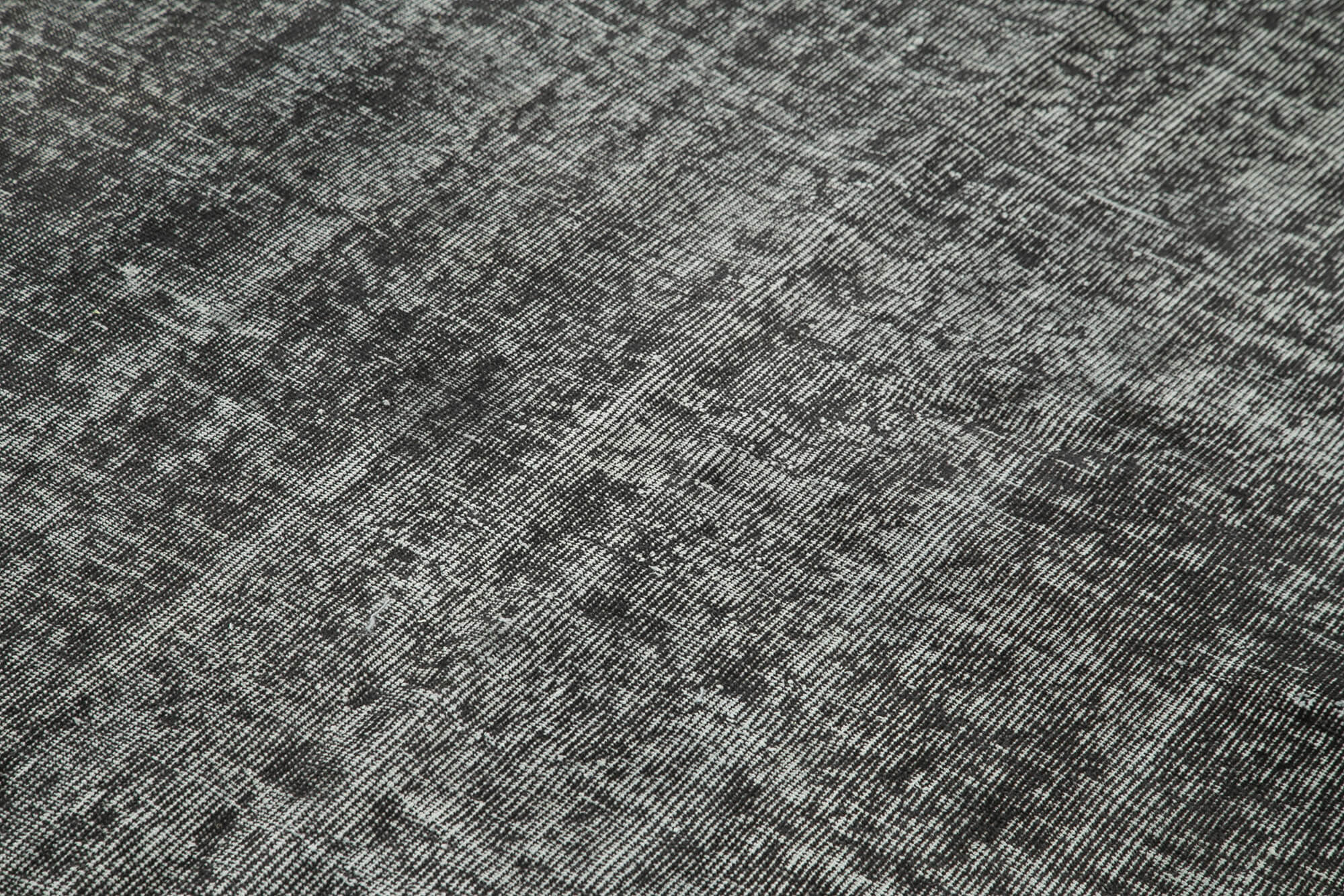 Handmade Vintage Area Rug - Overdyed Black Wool Cotton Blend Carpet 5'3''x8'1''