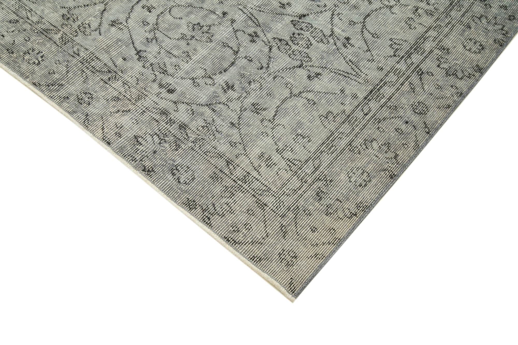 Handmade Vintage Area Rug - Overdyed Wool Rug | Turkish Grey Vintage Carpet 5'3''x8'5''