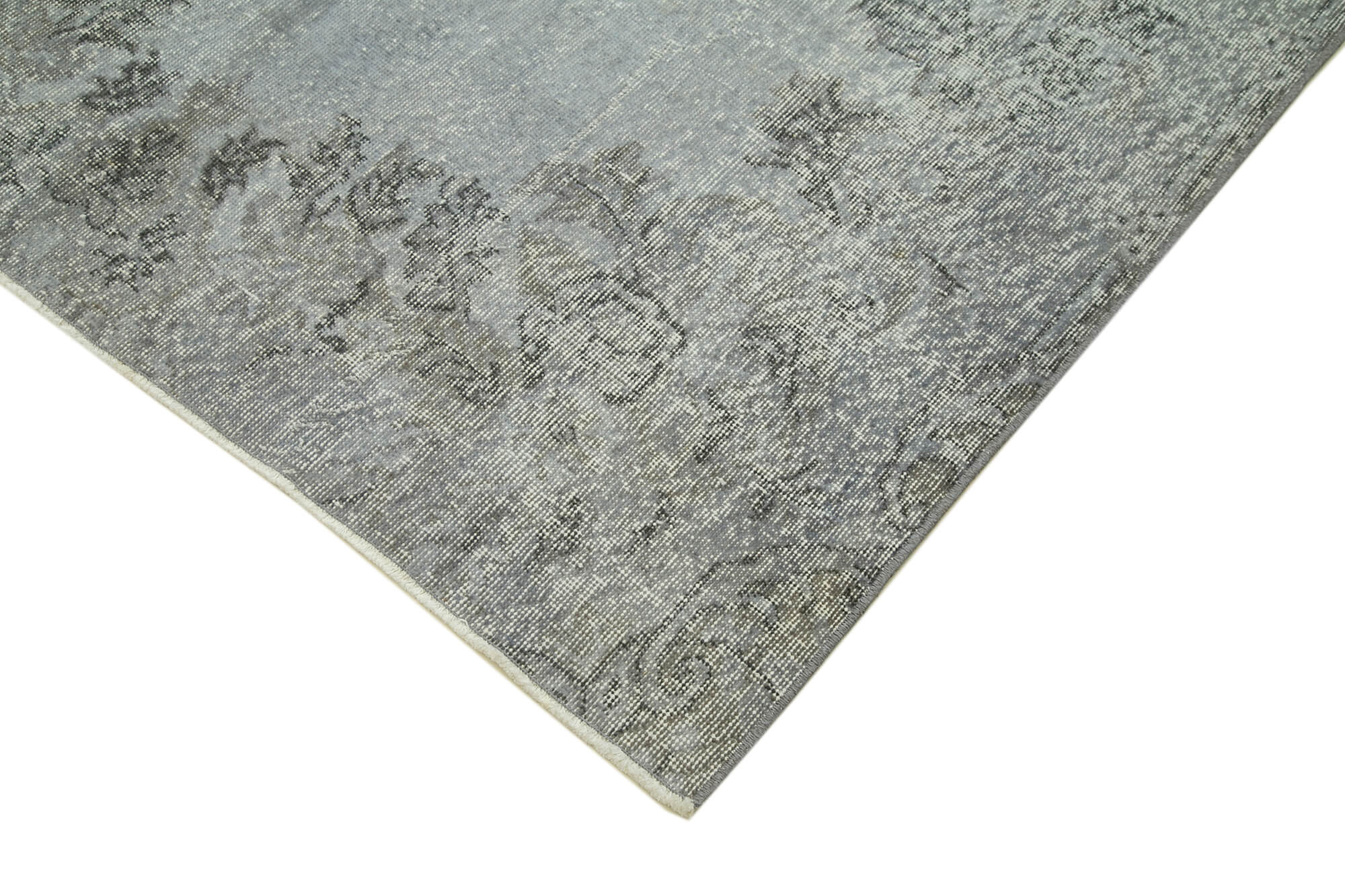 Handmade Vintage Area Rug - Overdyed Wool Rug with Soft Cotton Fiber, 4'11''x8'4''