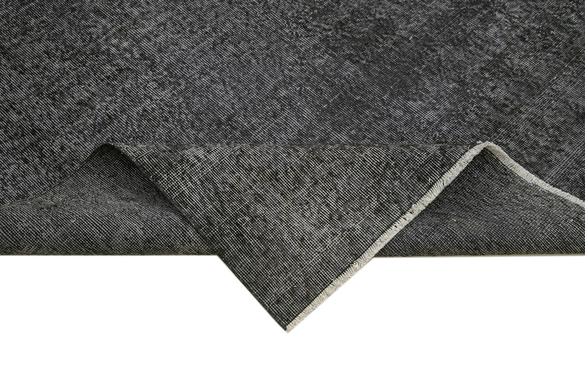 Vintage Handmade Area Rug - Overdyed Black Cotton Wool Rug 6'6''x9'8'' | Turkish Carpet