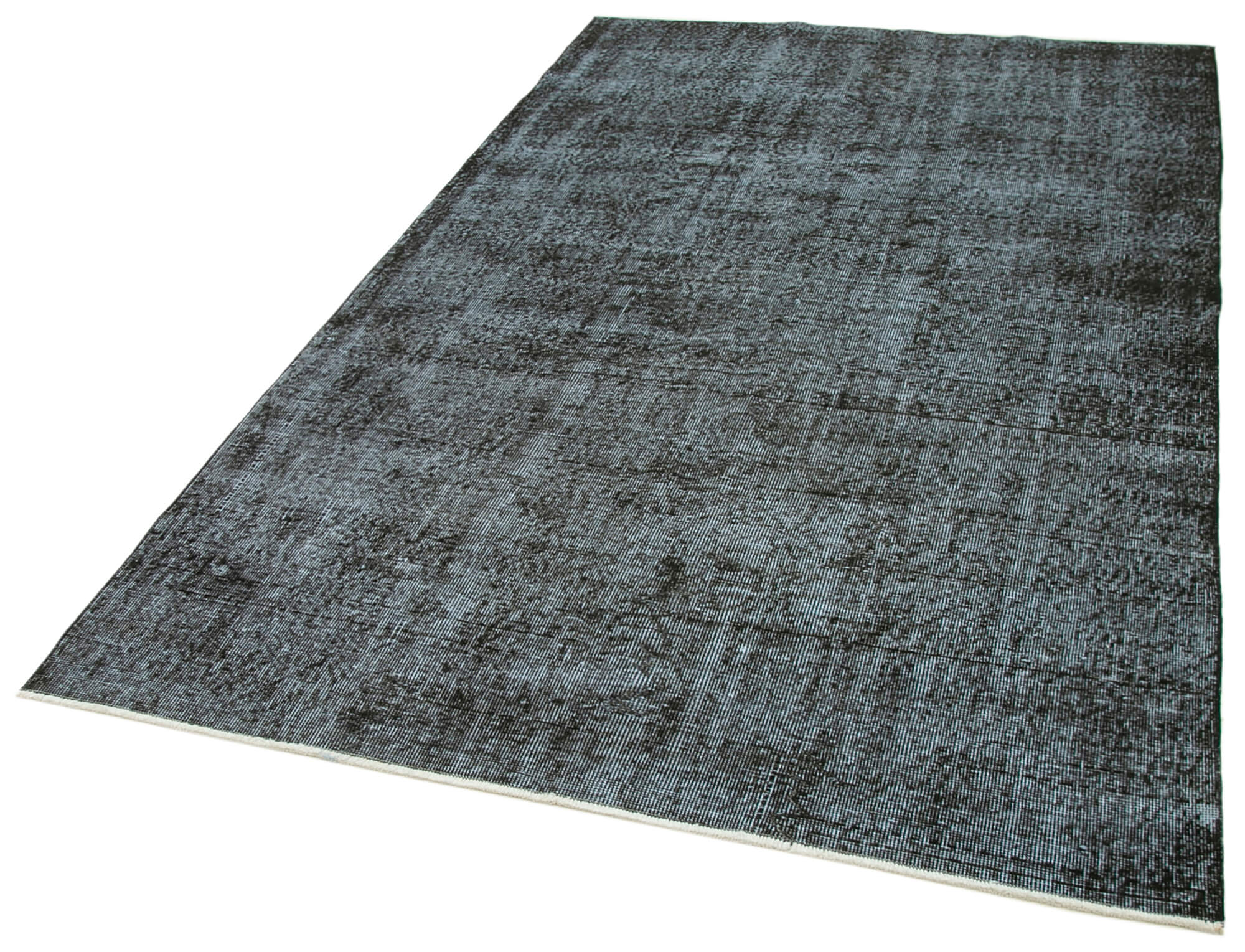 Handmade Vintage Area Rug | Turkish Hand Knotted Overdyed Wool Rug 5'1''x8'6''