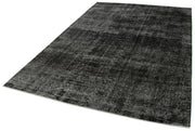 Vintage Handmade Area Rug - Overdyed Black Turkish Wool Carpet 6'5''x9'6''