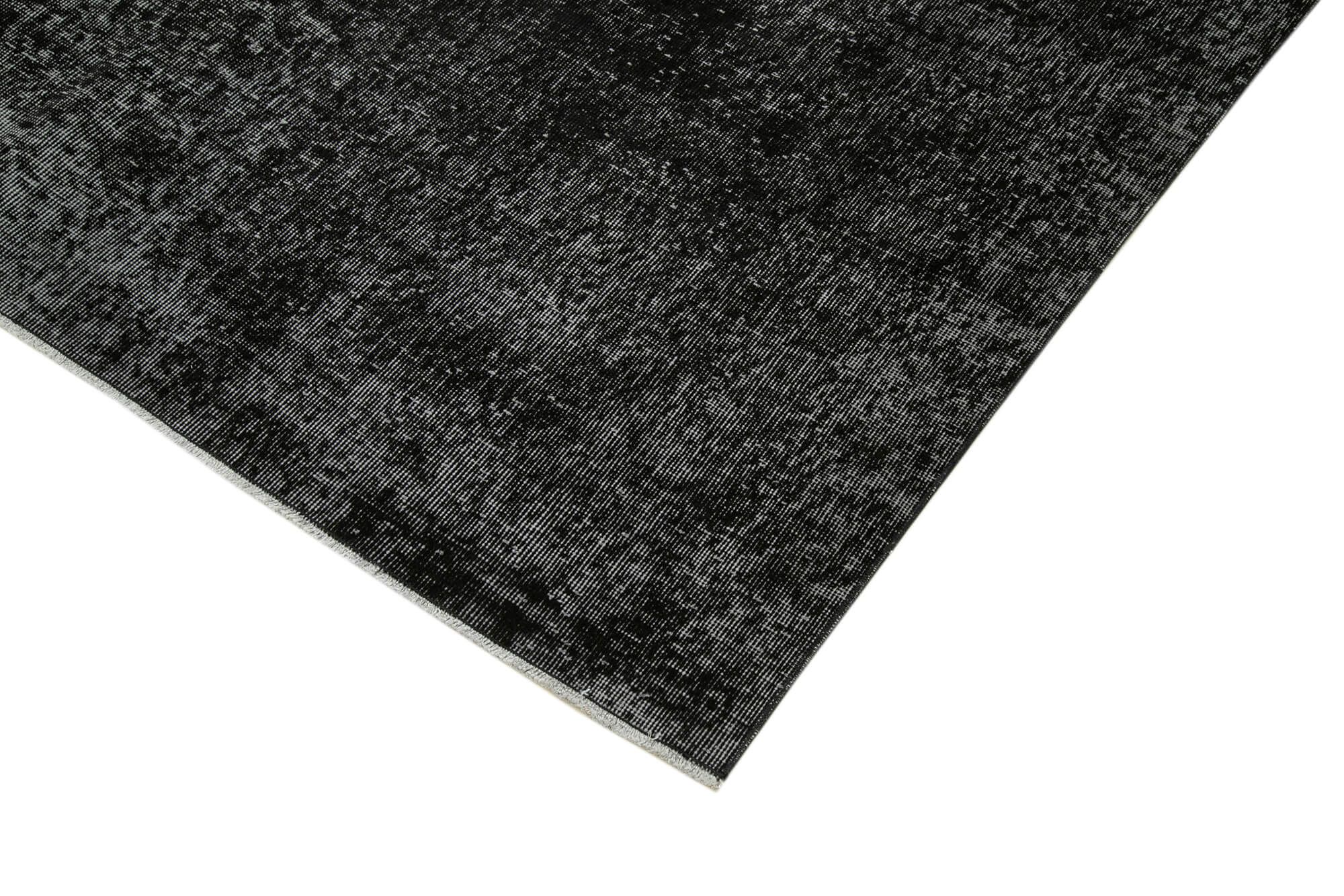 Vintage Handmade Area Rug - Overdyed Black Turkish Wool Carpet 6'5''x9'6''