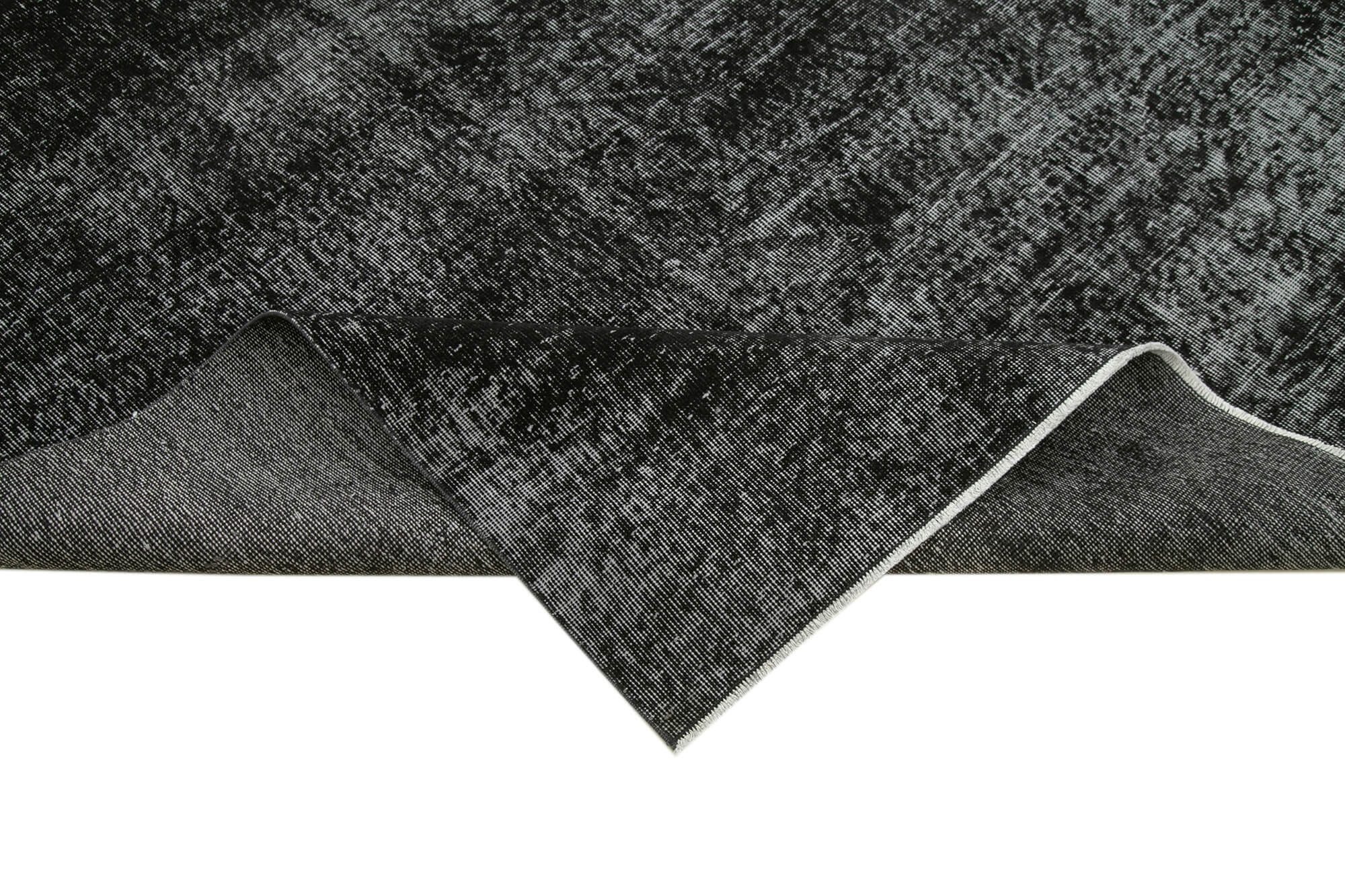 Vintage Handmade Area Rug - Overdyed Black Turkish Wool Carpet 6'5''x9'6''