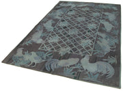 Handmade Wool Area Rug - Grey Figured Vintage Turkish Carpet 5'8''x8'6''