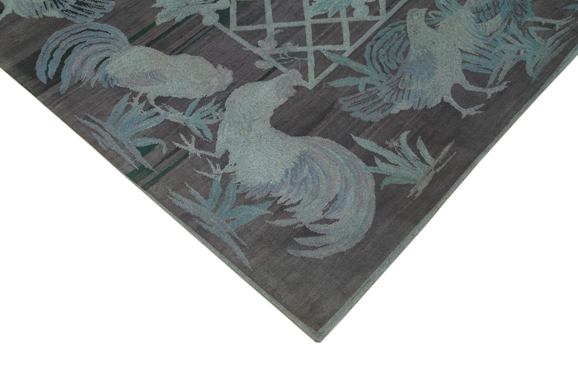 Handmade Wool Area Rug - Grey Figured Vintage Turkish Carpet 5'8''x8'6''