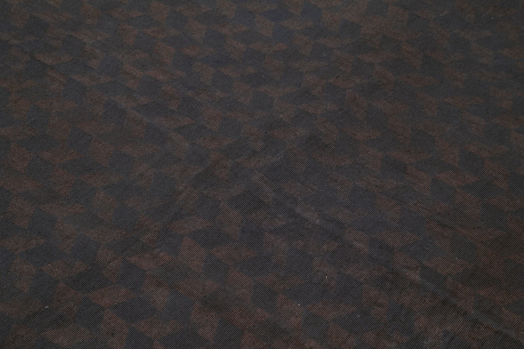 Handmade Area Rug – Brown Geometric Cotton Wool Hand Woven Vintage Turkish Carpet 5'7''x8'2''