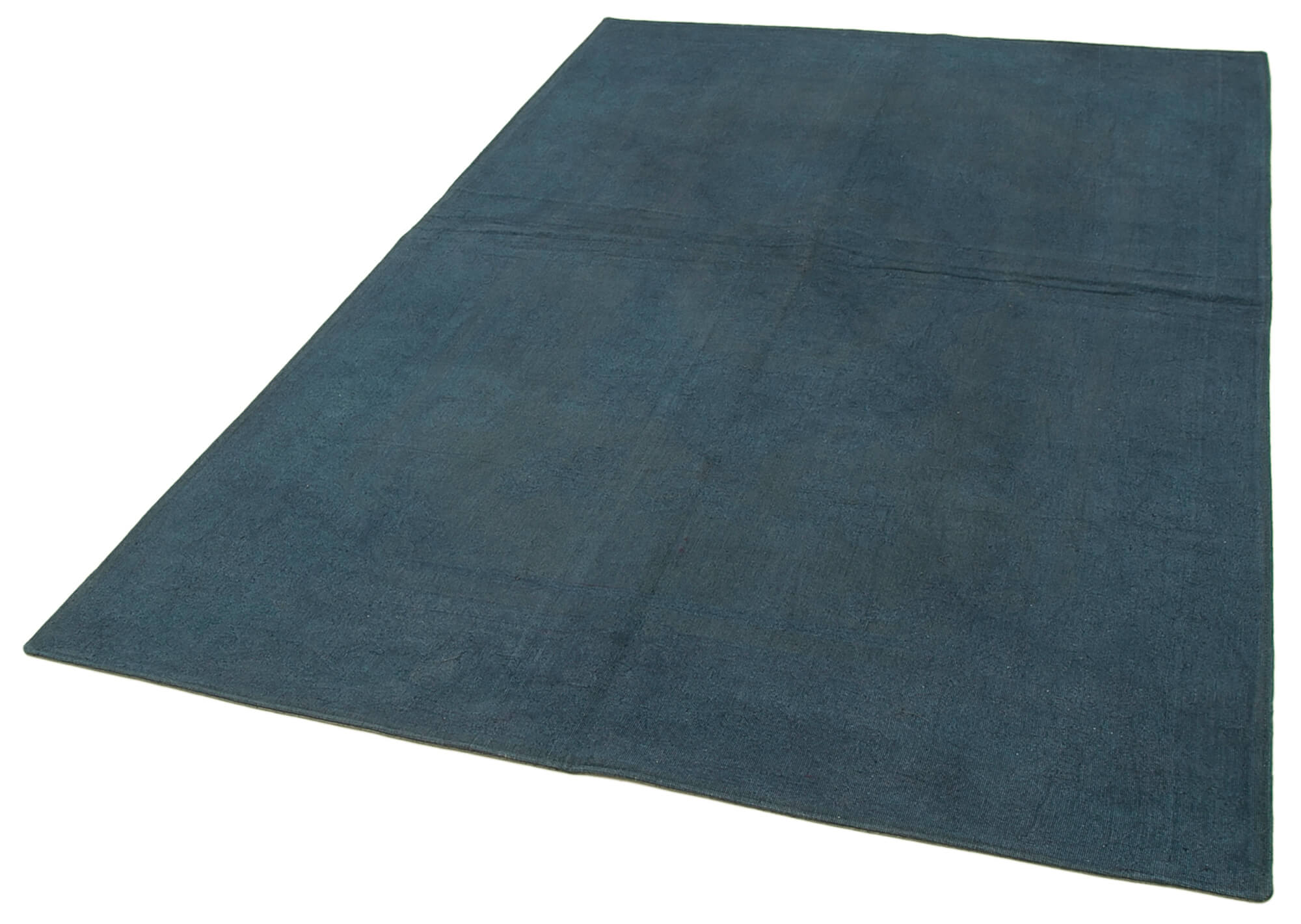 Handmade Wool Area Rug – Blue Floral Rug with Durable Cotton Weave 5'5''x8'0''
