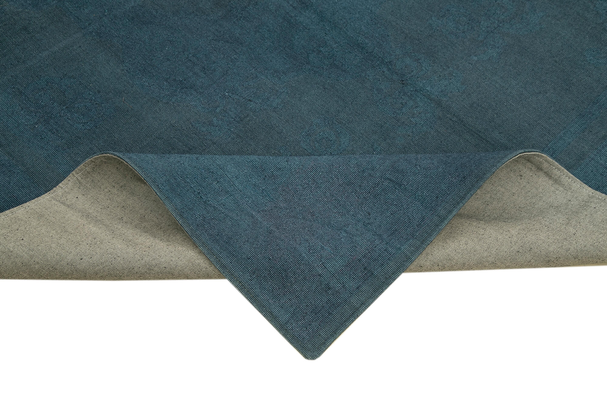 Handmade Wool Area Rug – Blue Floral Rug with Durable Cotton Weave 5'5''x8'0''