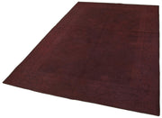 Handmade Wool Area Rug – Vintage Floral Carpet Purple Cotton 5x8 Bohemian Style