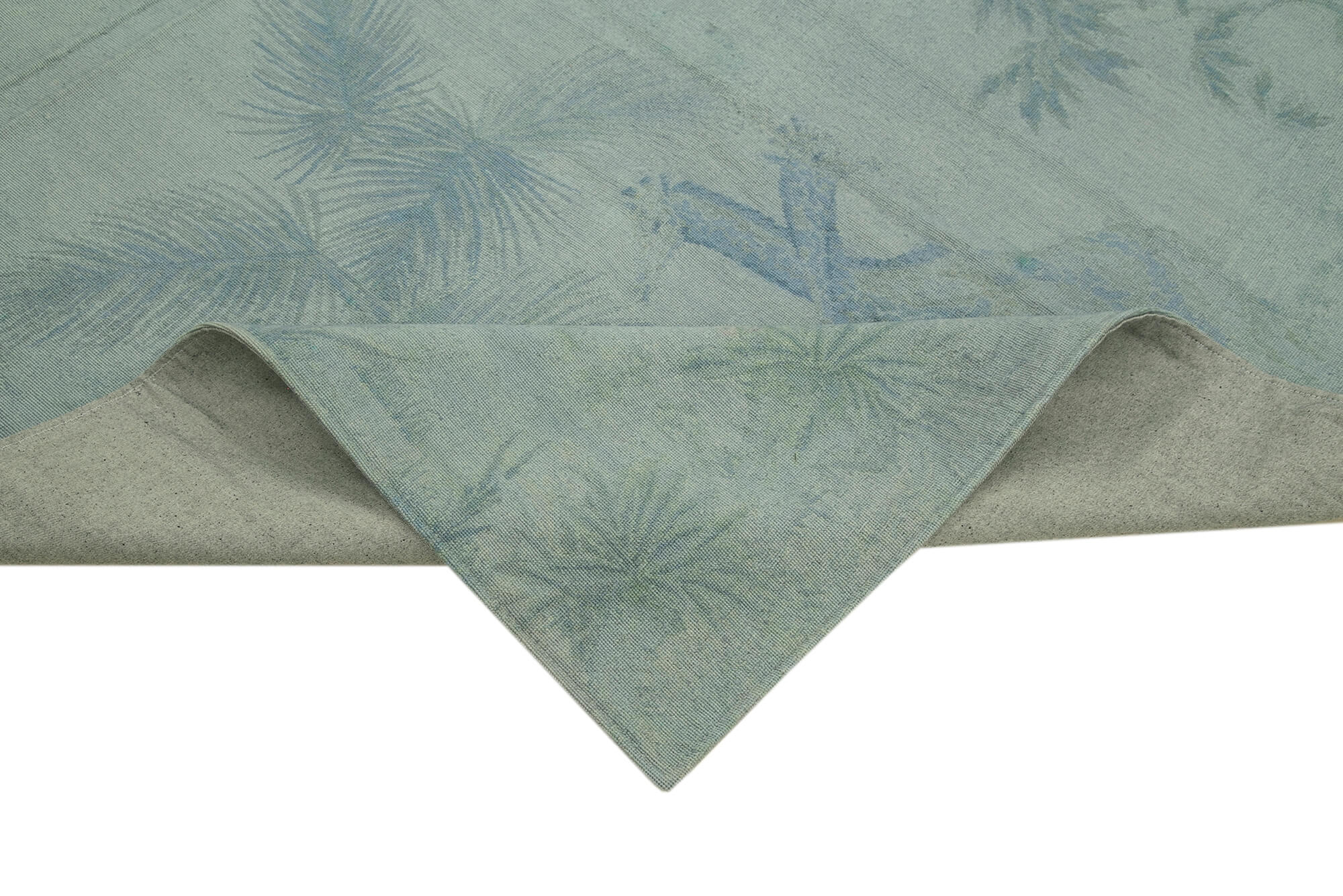 Handmade Wool Area Rug – Vintage Grey Floral Rug | Soft Texture Cotton Wool Carpet 5'11''x9'0''