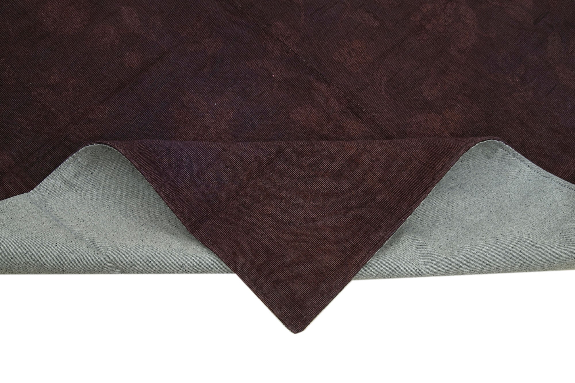 Handmade Wool Area Rug – Brown Floral Vintage Turkish Hand Knotted Carpet 6'x8'2"