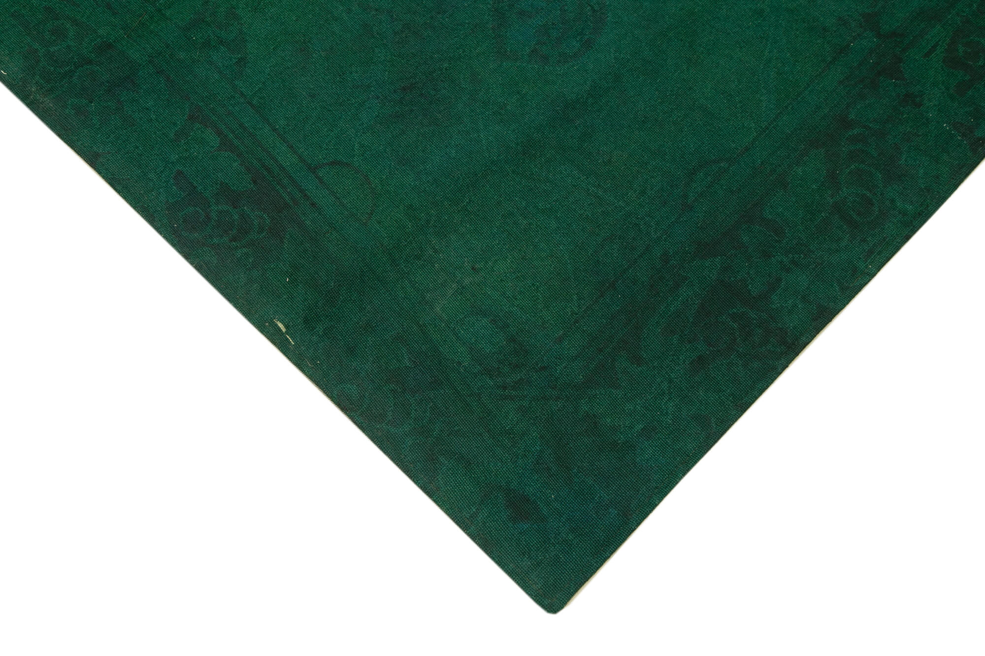 Handmade Area Rug – Vintage Wool Green Floral Carpet 5'4'' x 7'11''