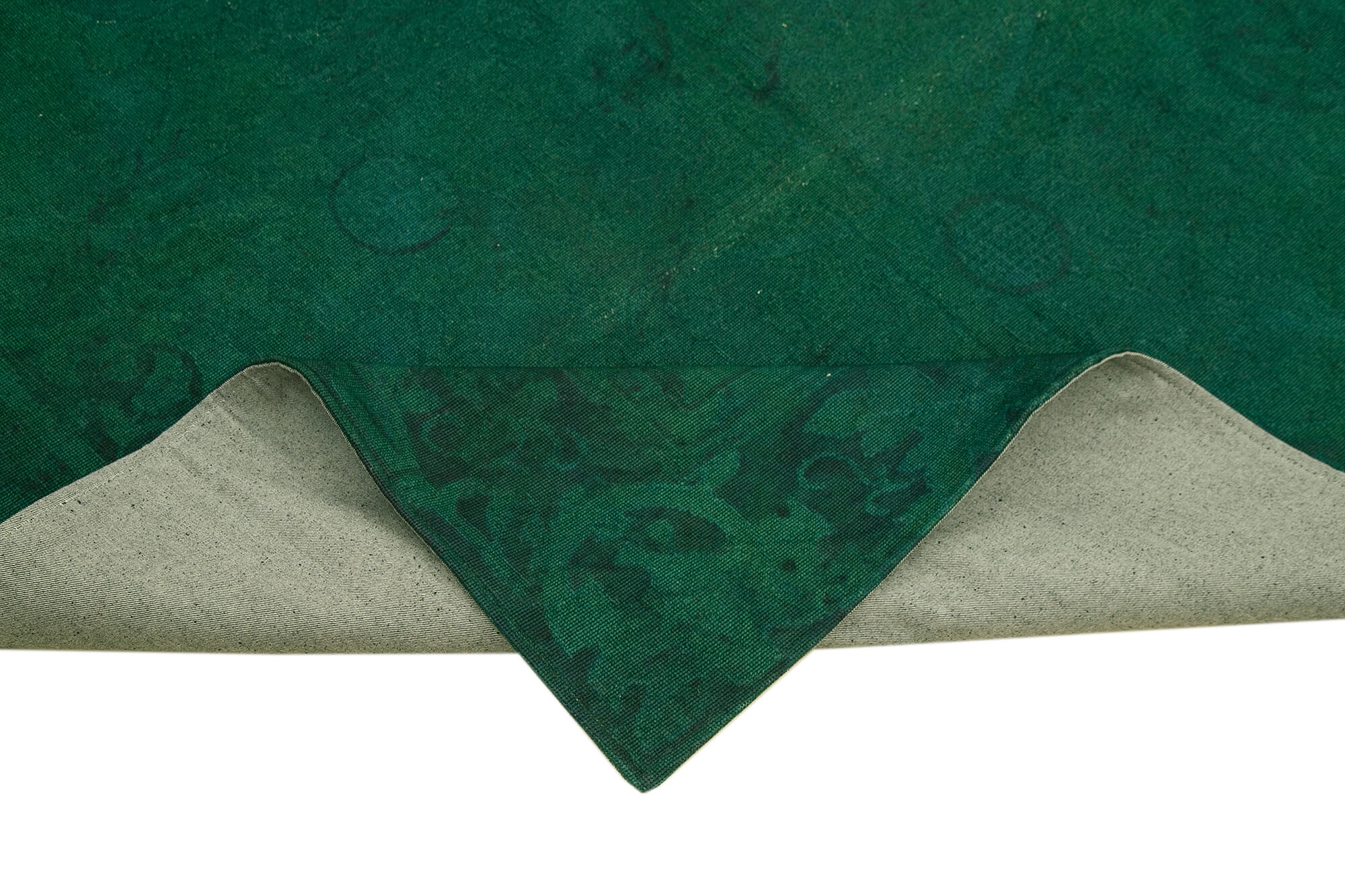 Handmade Area Rug – Vintage Wool Green Floral Carpet 5'4'' x 7'11''