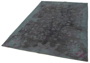 Handmade Wool Area Rug - Vintage Grey Floral Cotton Wool Carpet 5'4''x8'0'' by Agacan