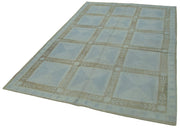 Handmade Wool Area Rug – Vintage Grey Floral Rug 5'7''x8'7'' Cotton Wool Carpet