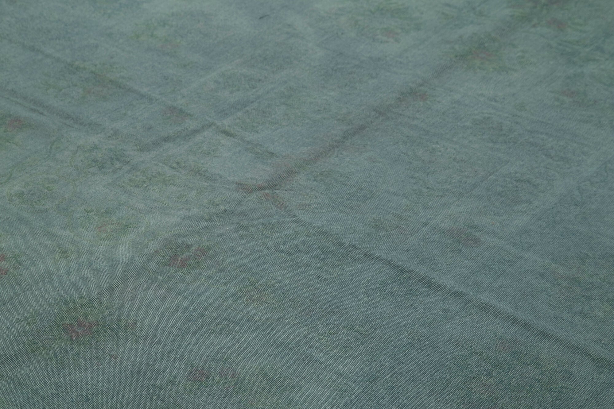 Handmade Wool Area Rug – Vintage Hand Woven Rug | Grey Floral Carpet 7'5''x9'7''