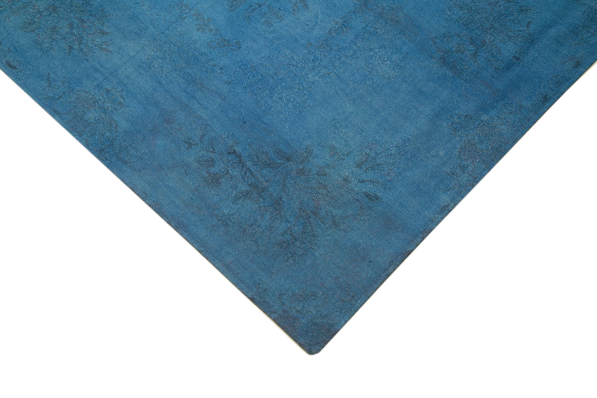 Handmade Wool Area Rug – Blue Floral Rug | Cotton Wool Carpet 6'4''x8'9''