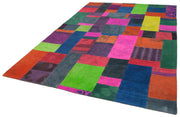 Handmade Wool Area Rug – Vintage Floral Pattern, Natural Fiber Rug 6'7''x9'10''