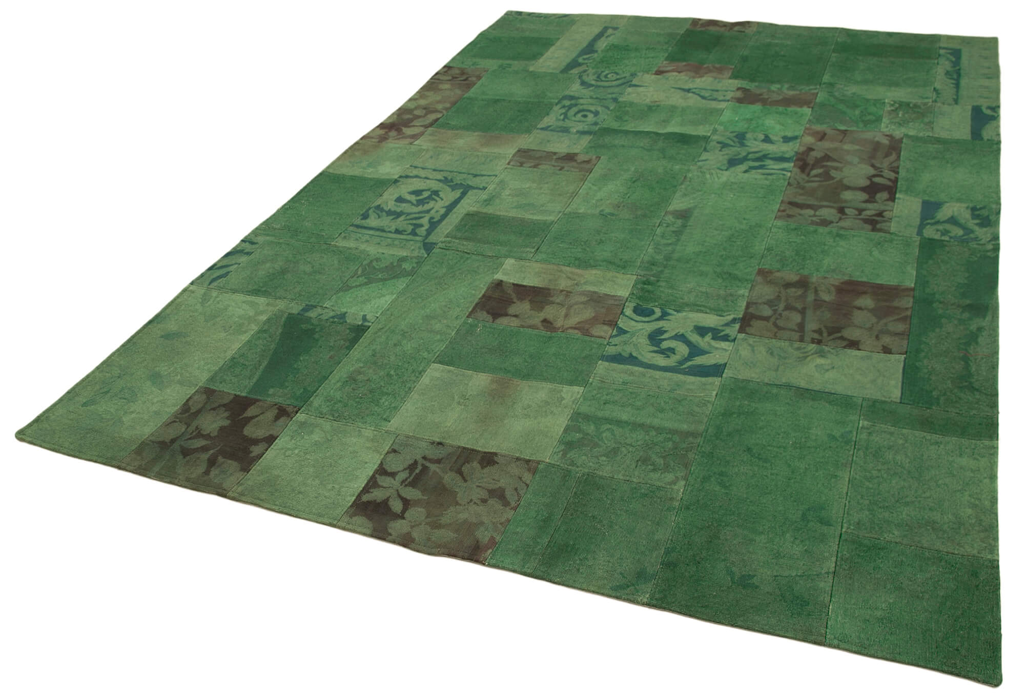 Handmade Wool Area Rug – Green Floral Pattern Carpet | Hand Knotted 6x9 Rug