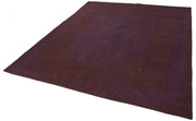 Handmade Wool Area Rug | Purple Floral Carpet – Vintage Hand Woven Carpet 7'2''x8'8''