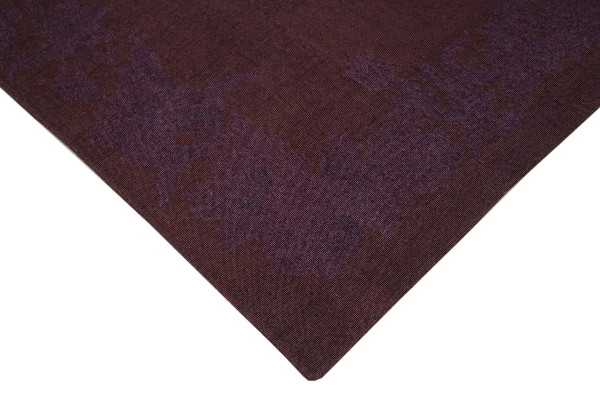 Handmade Wool Area Rug | Purple Floral Carpet – Vintage Hand Woven Carpet 7'2''x8'8''