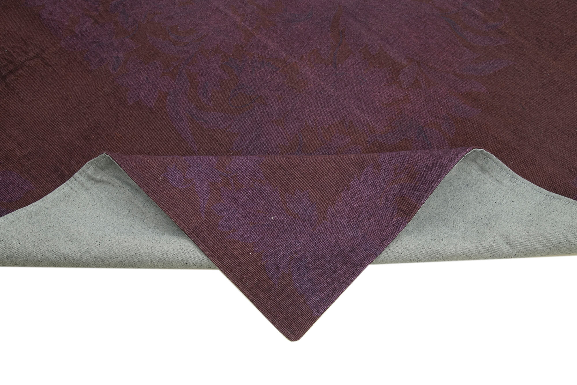 Handmade Wool Area Rug | Purple Floral Carpet – Vintage Hand Woven Carpet 7'2''x8'8''