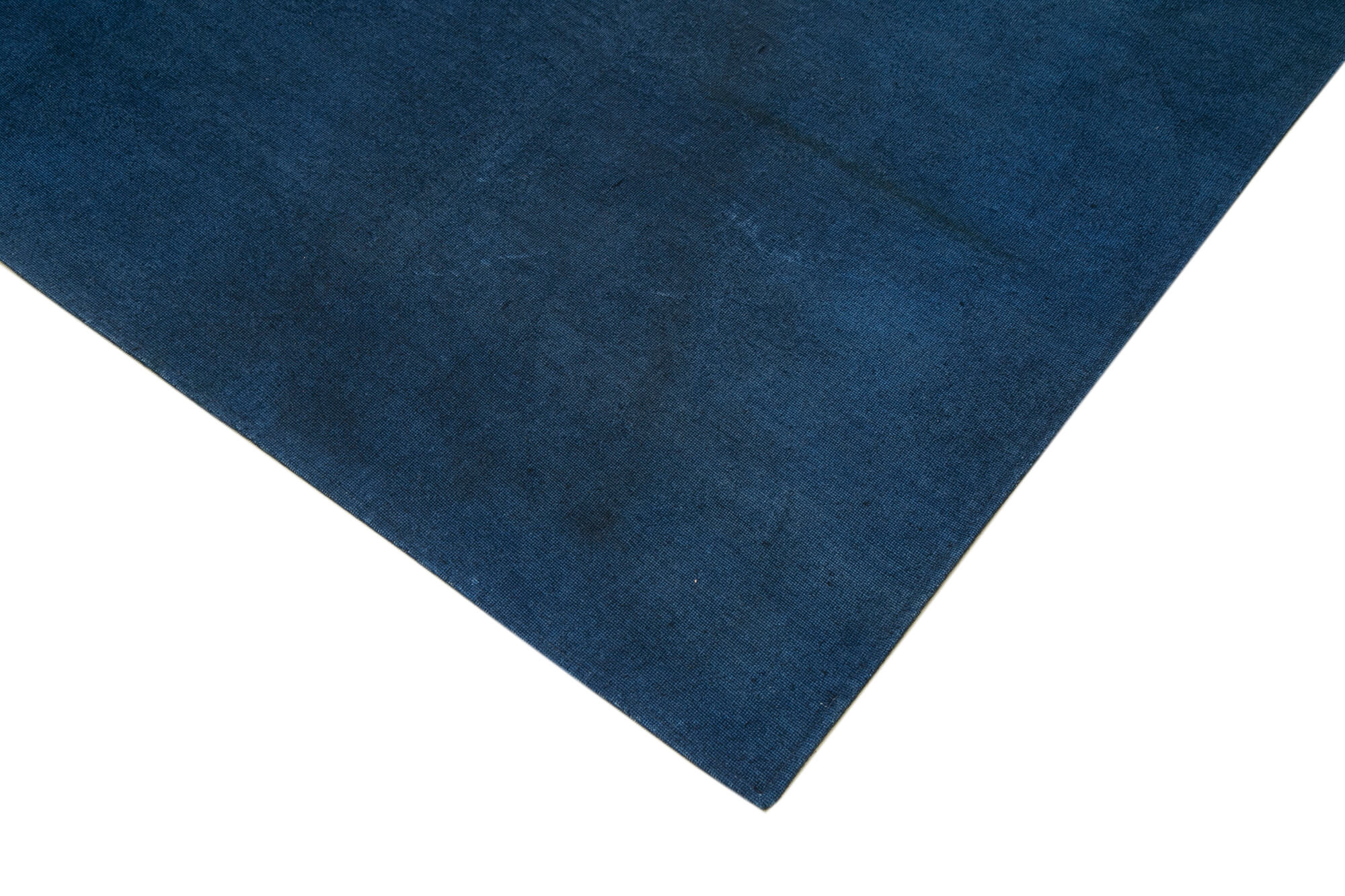 Handmade Wool Area Rug - Blue Floral Vintage Turkish Hand Knotted Carpet 7x9 Feet