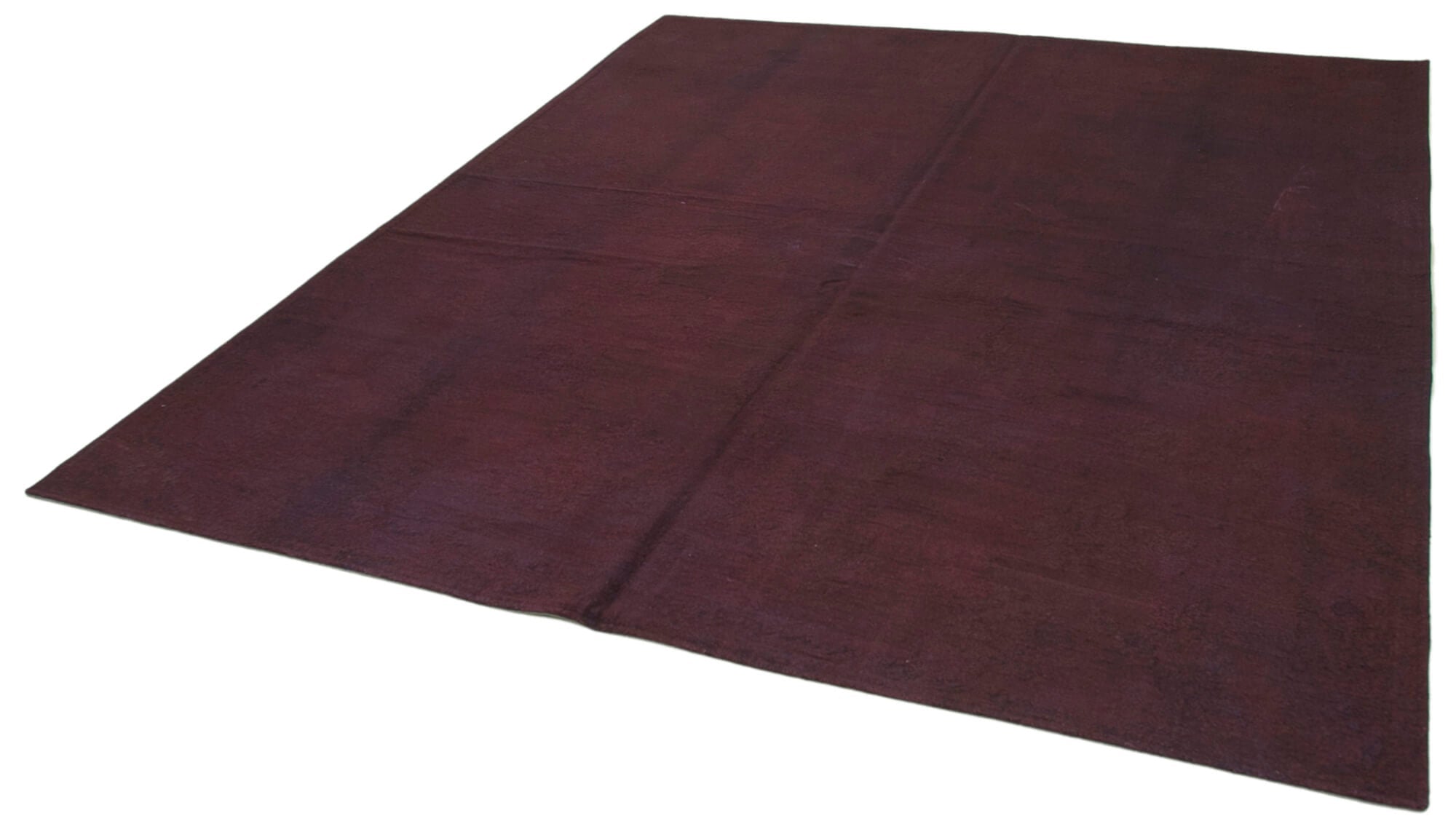 Handmade Wool Area Rug - Brown Floral Vintage Cotton Wool Rug 7'4''x8'6''