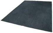 Handmade Wool Area Rug – Blue Floral Cotton Wool Rug, Vintage Turkish Carpet 7'3''x9'3''