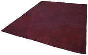 Handmade Wool Area Rug – Vintage Turkish Carpet Brown Floral Rug 7x9
