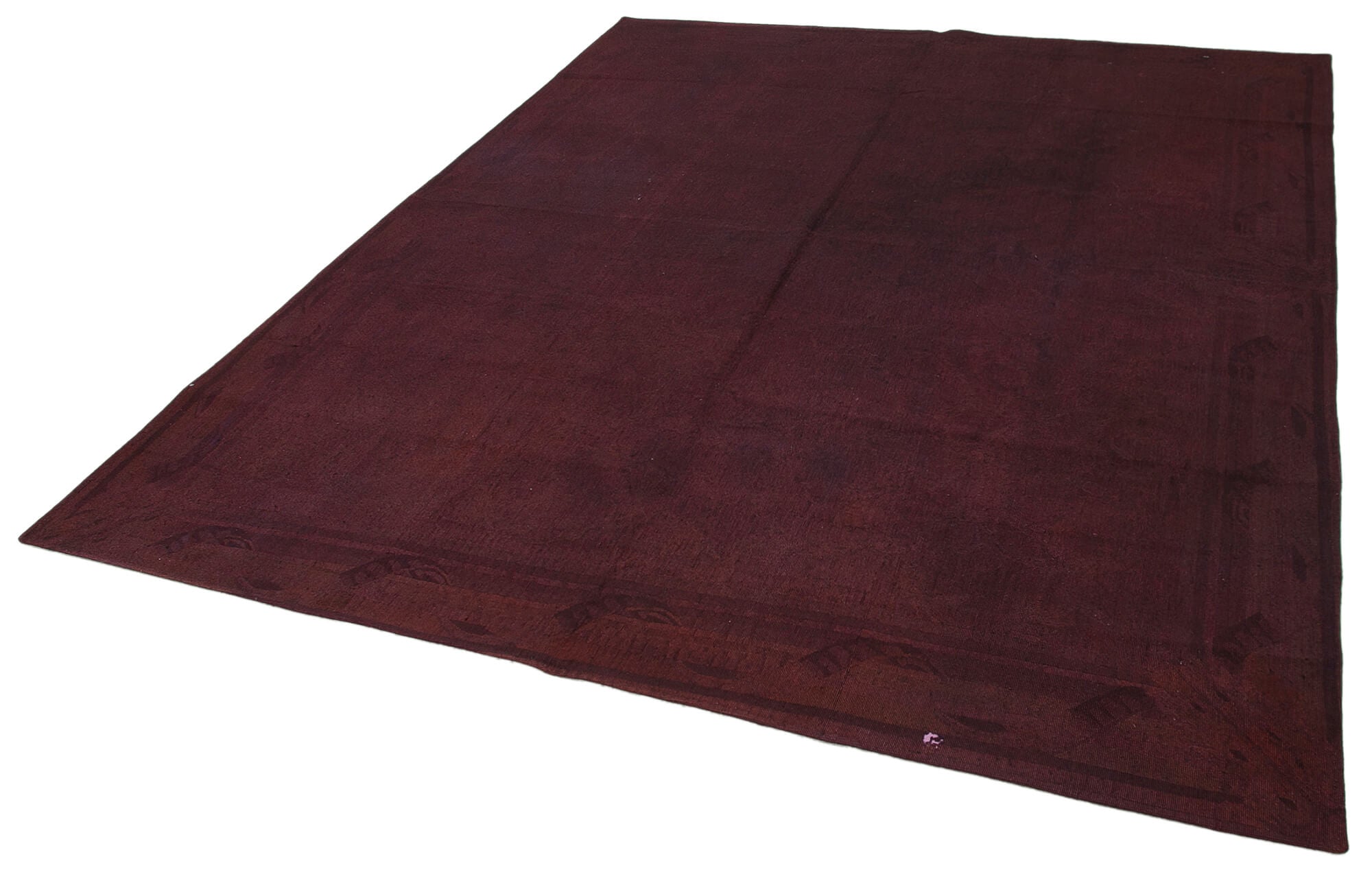 Handmade Wool Area Rug – Brown Floral Turkish Vintage Handwoven Rug 7'1" x 9'1"