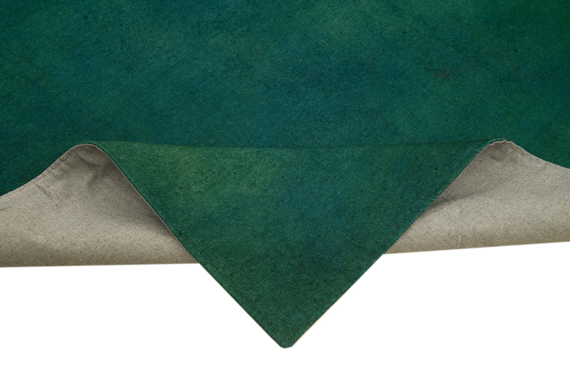 Handmade Wool Area Rug – Green Floral Pattern Carpet, 7'6'' x 8'10'' Durable Cotton Wool Blend