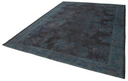 Handmade Wool Area Rug - Grey Floral Vintage Cotton Wool Carpet 8'4''x11'1''