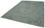 Handmade Area Rug | Vintage Wool Rug Grey Floral Cotton Carpet 8x11