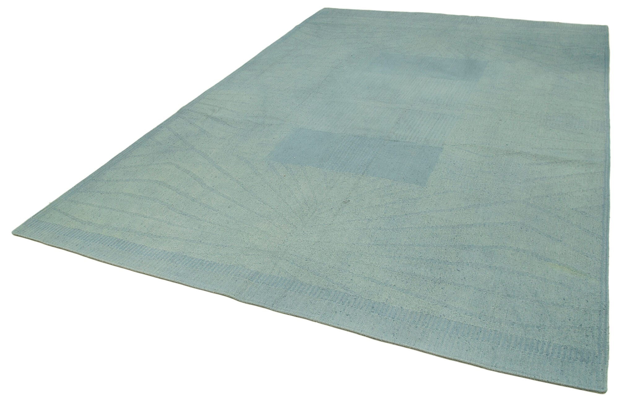 Handmade Wool Area Rug – Blue Floral Rug | Cotton Wool Carpet 8'x11'8''