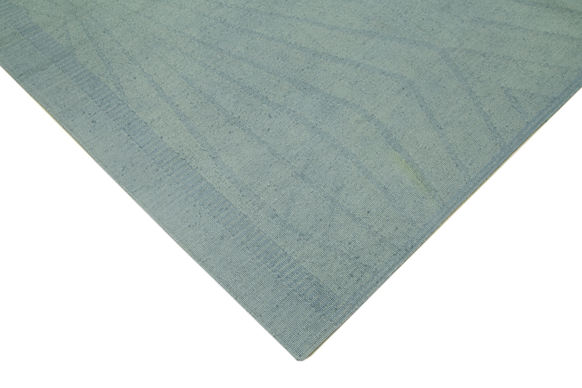 Handmade Wool Area Rug – Blue Floral Rug | Cotton Wool Carpet 8'x11'8''