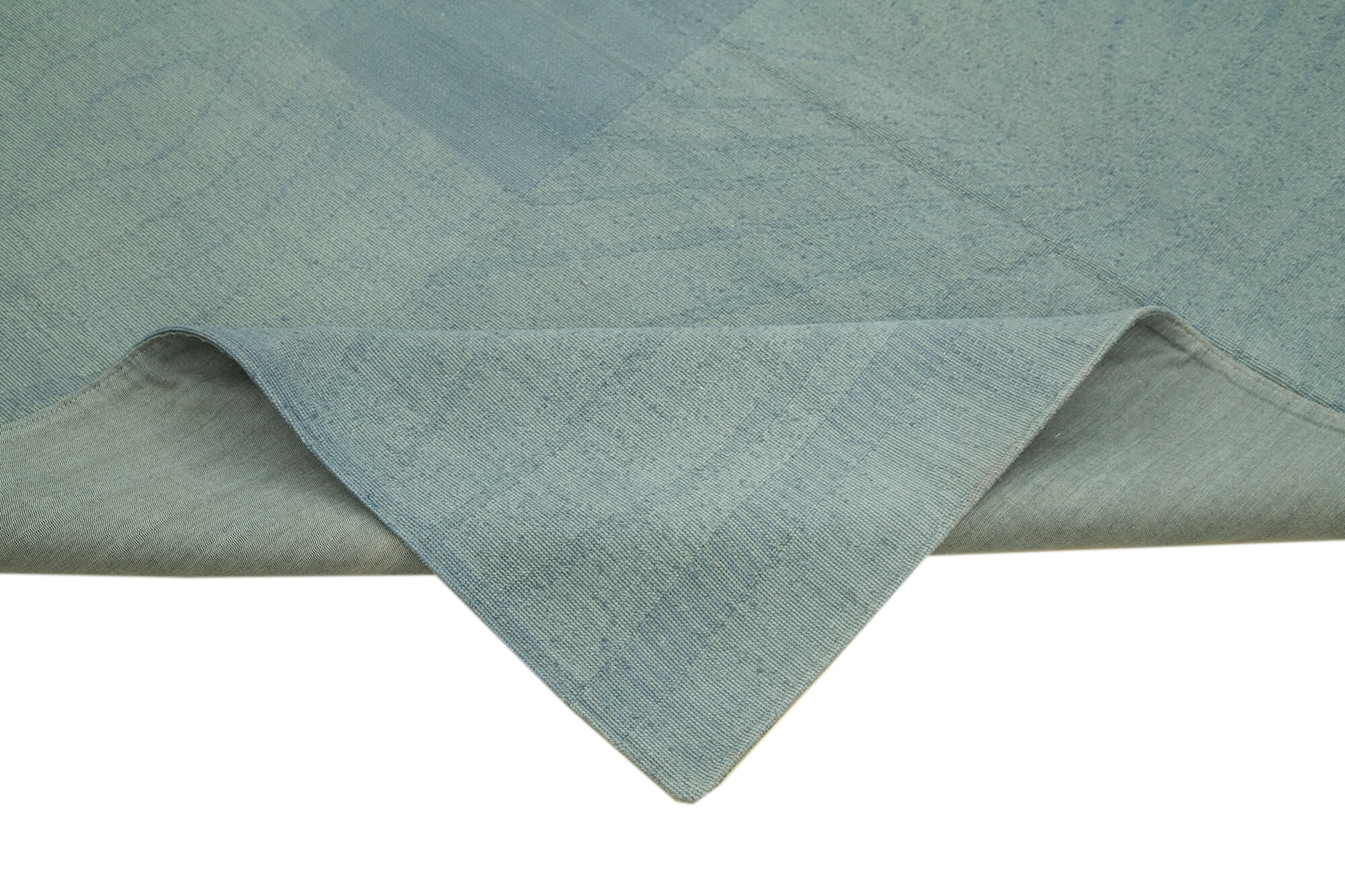 Handmade Wool Area Rug – Blue Floral Rug | Cotton Wool Carpet 8'x11'8''