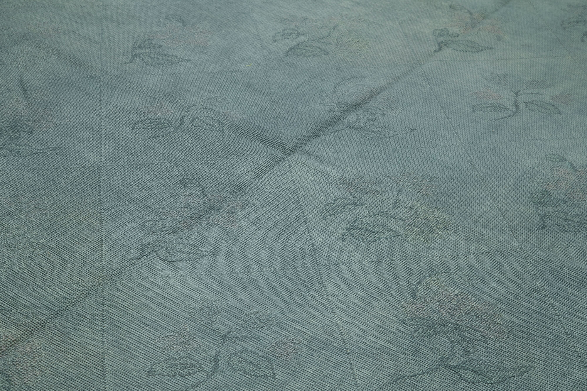 Handmade Area Rug – Vintage Wool Rug With Grey Floral Design, 8'2'' x 11'5''