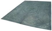 Handmade Wool Area Rug – Blue Floral Rug Cotton Wool Carpet 8'6''x11'0''