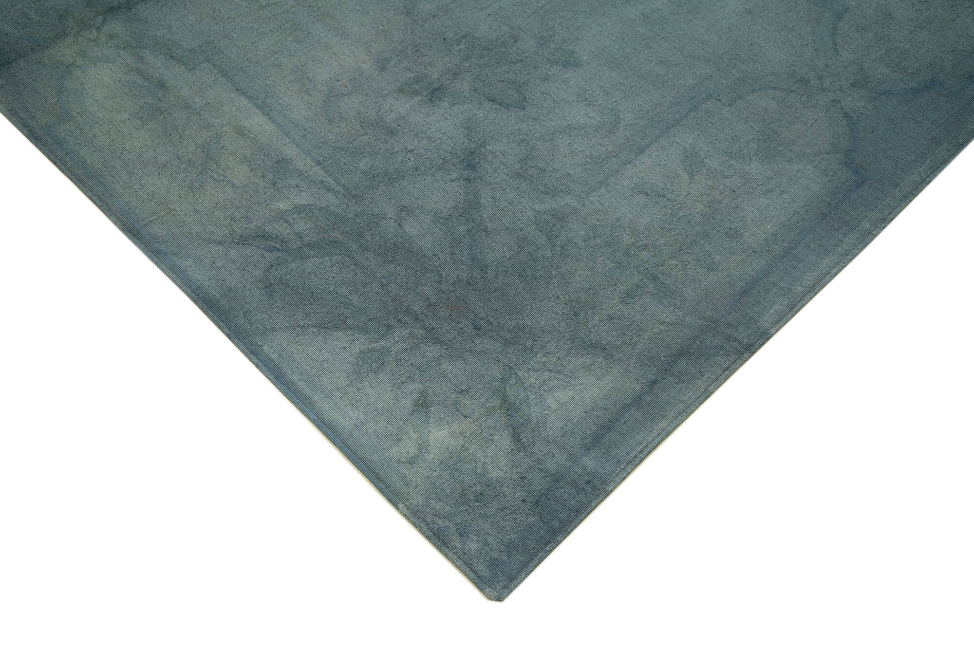 Handmade Wool Area Rug – Blue Floral Rug Cotton Wool Carpet 8'6''x11'0''