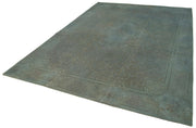 Handmade Wool Area Rug – Grey Floral Cotton Wool Carpet 7'8''x10'8'' | Bohemian Style