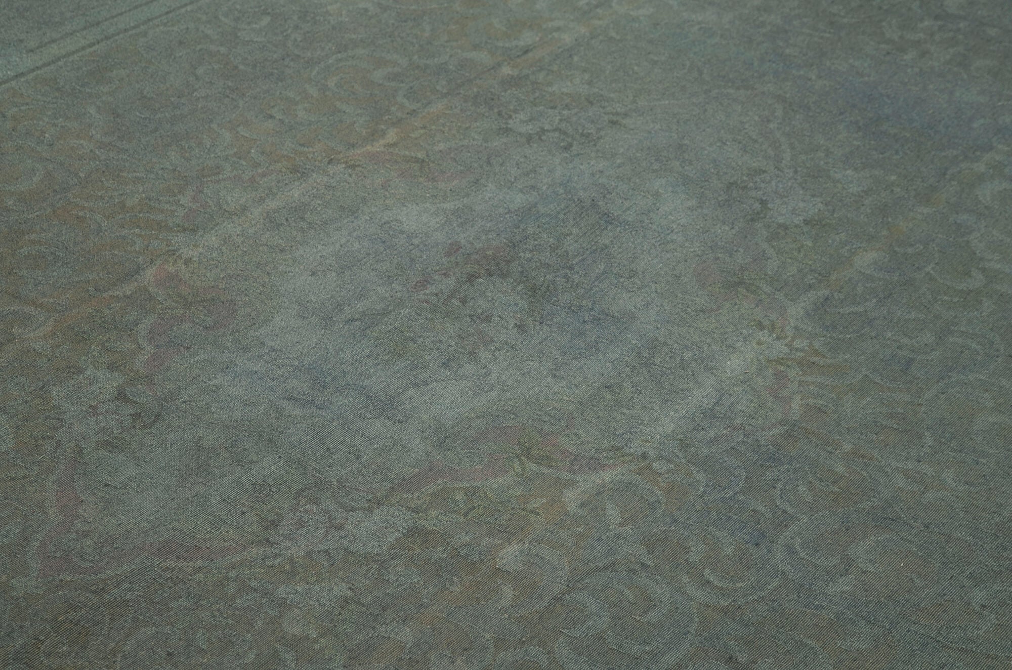 Handmade Wool Area Rug – Grey Floral Cotton Wool Carpet 7'8''x10'8'' | Bohemian Style