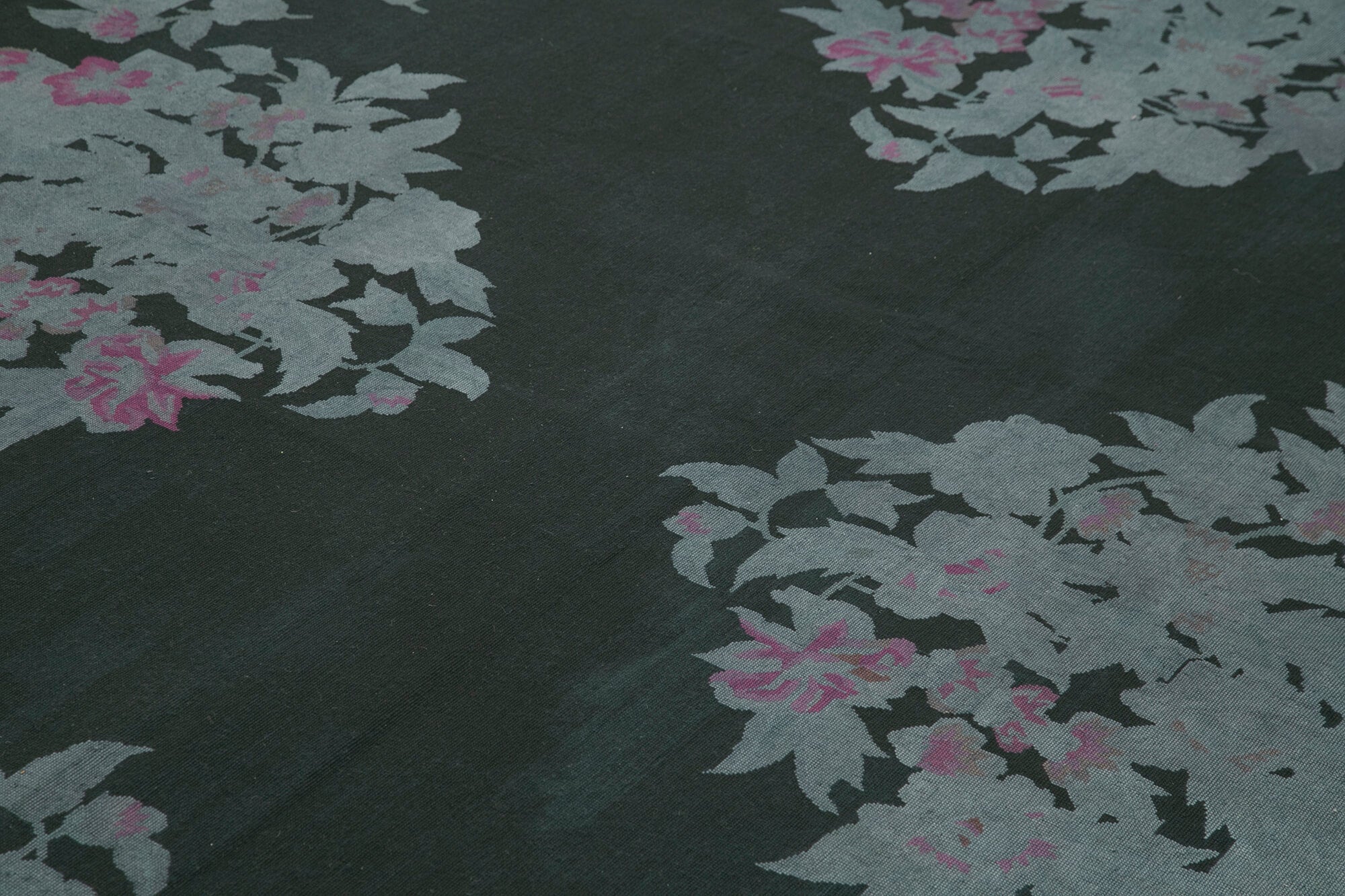 Handmade Wool Area Rug – Grey Floral Cotton Wool Carpet | Turkish Hand Knotted Durable Rug 7'7''x10'8''