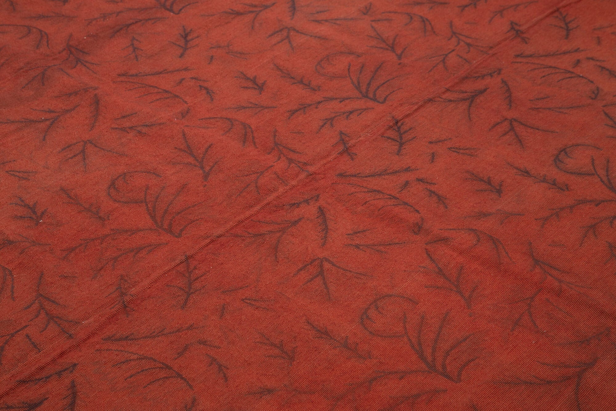 Handmade Wool Area Rug – Needlepoint Floral Rug with Orange Design, 8'2'' x 11'3''